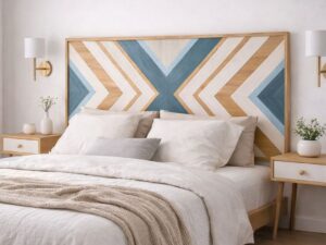 Cabecero Geométrico de Madera Blue