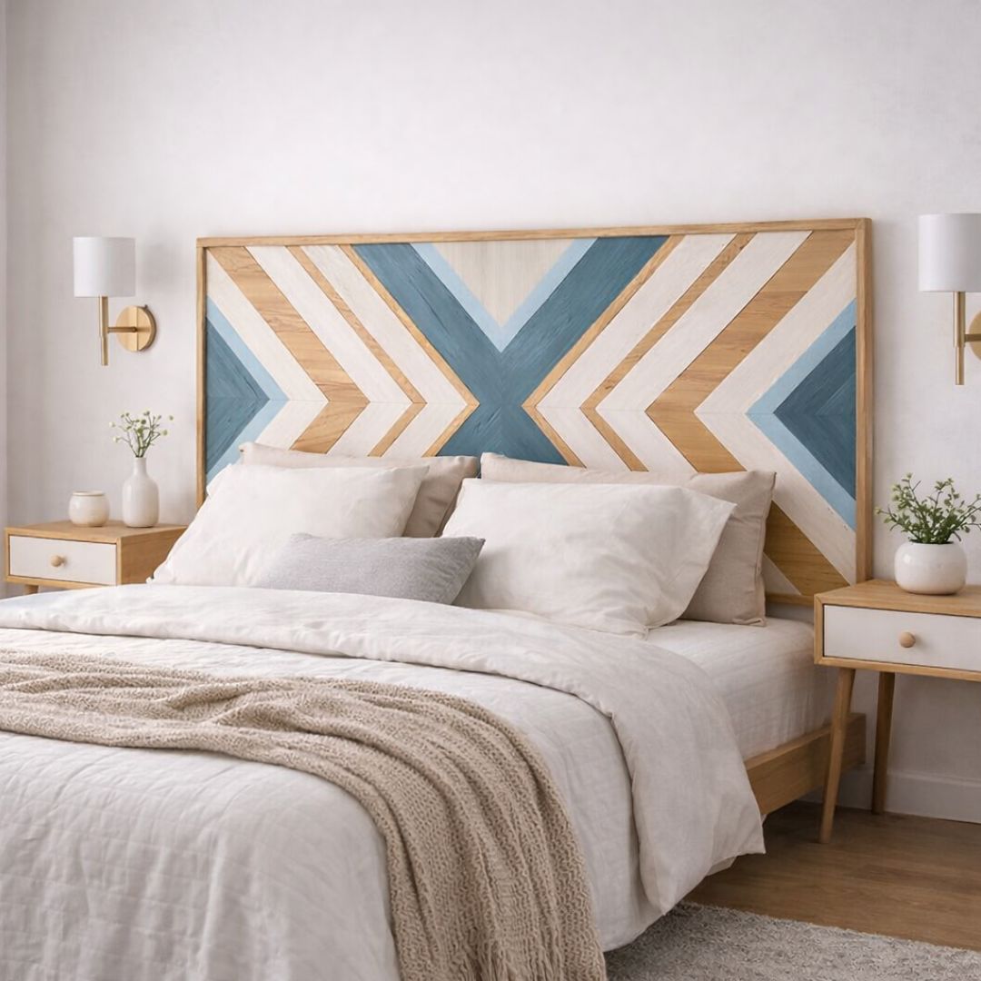 Cabecero Geométrico de Madera Blue