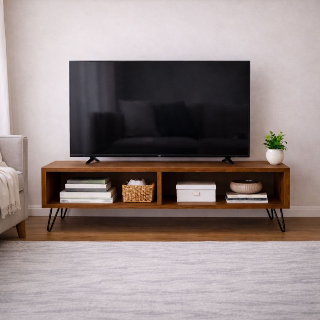 Mueble Televisión de Madera Maciza Dealer 2 compartimentos