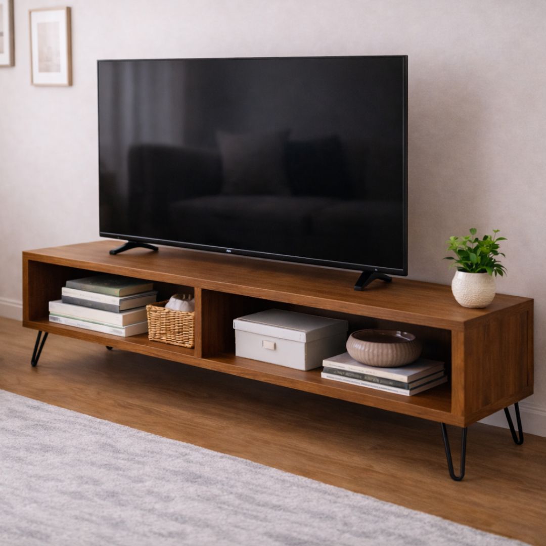 Mueble Televisión de Madera Maciza Dealer 2 compartimentos