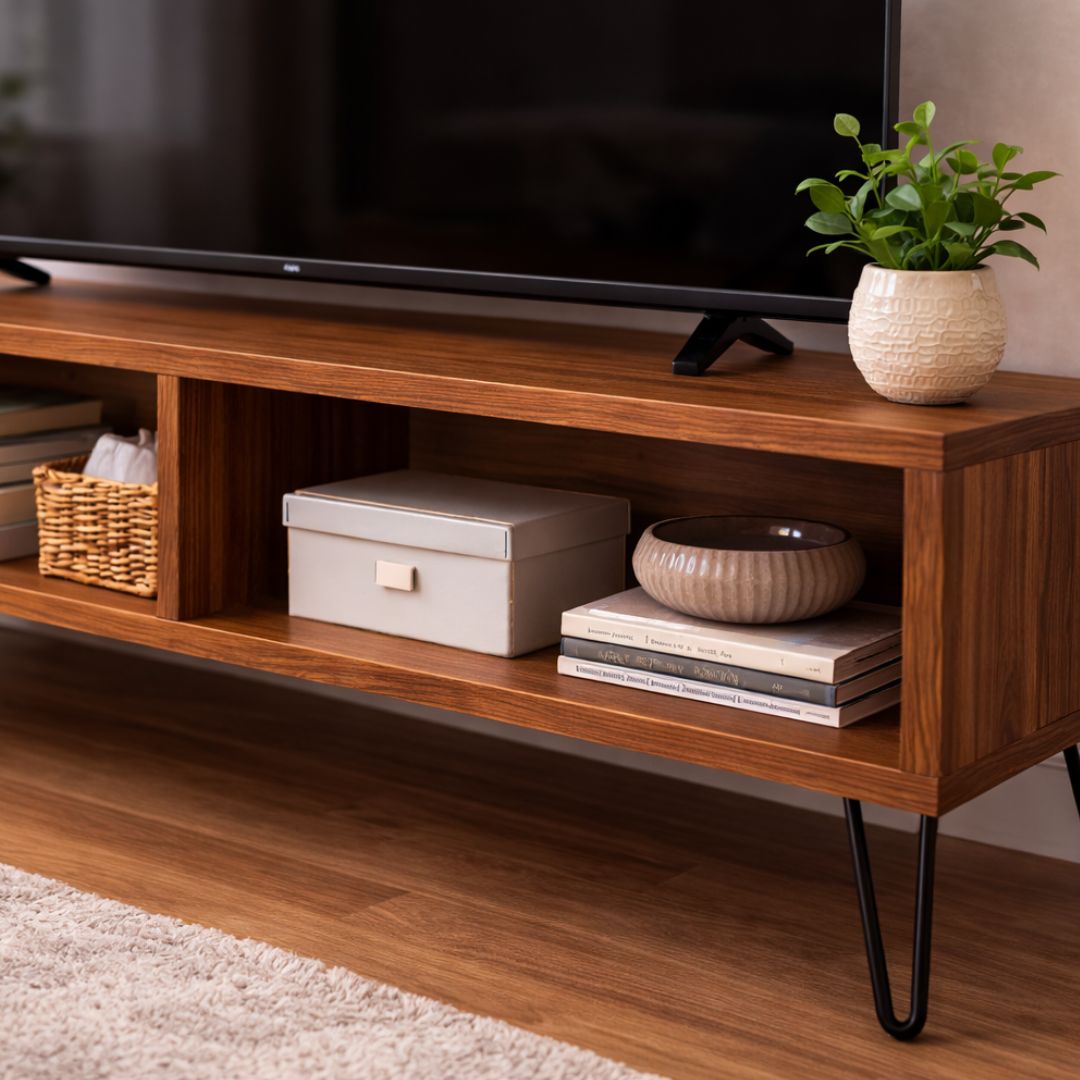 Mueble Televisión de Madera Maciza Dealer 2 compartimentos