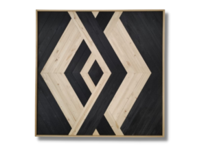 Cuadro hecho a mano de madera forma geométrica