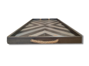 Bandeja Geométrica de madera Equity Gris