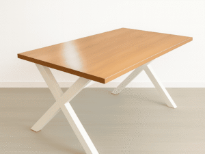 Mesa madera comedor patas blancas en x
