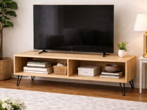 Mueble Televisión de Madera Maciza Dealer_patas hierro