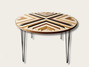 Mesa Comedor Redonda Geométrica de Madera Set