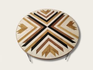 Mesa Comedor Redonda Geométrica de Madera Set