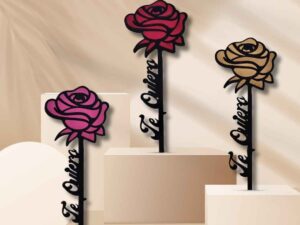 rosas de madera para regalo