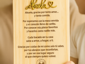 Placa Madera Regalo Abuela gracias.