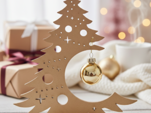 Arbolito navidad dorado con bola dorada brillo