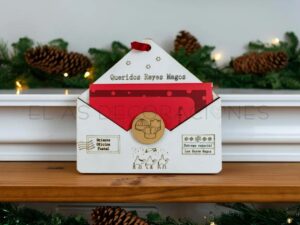 Sobre de Navidad de madera para carta Reyes Magos