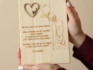 Placa de madera para pareja