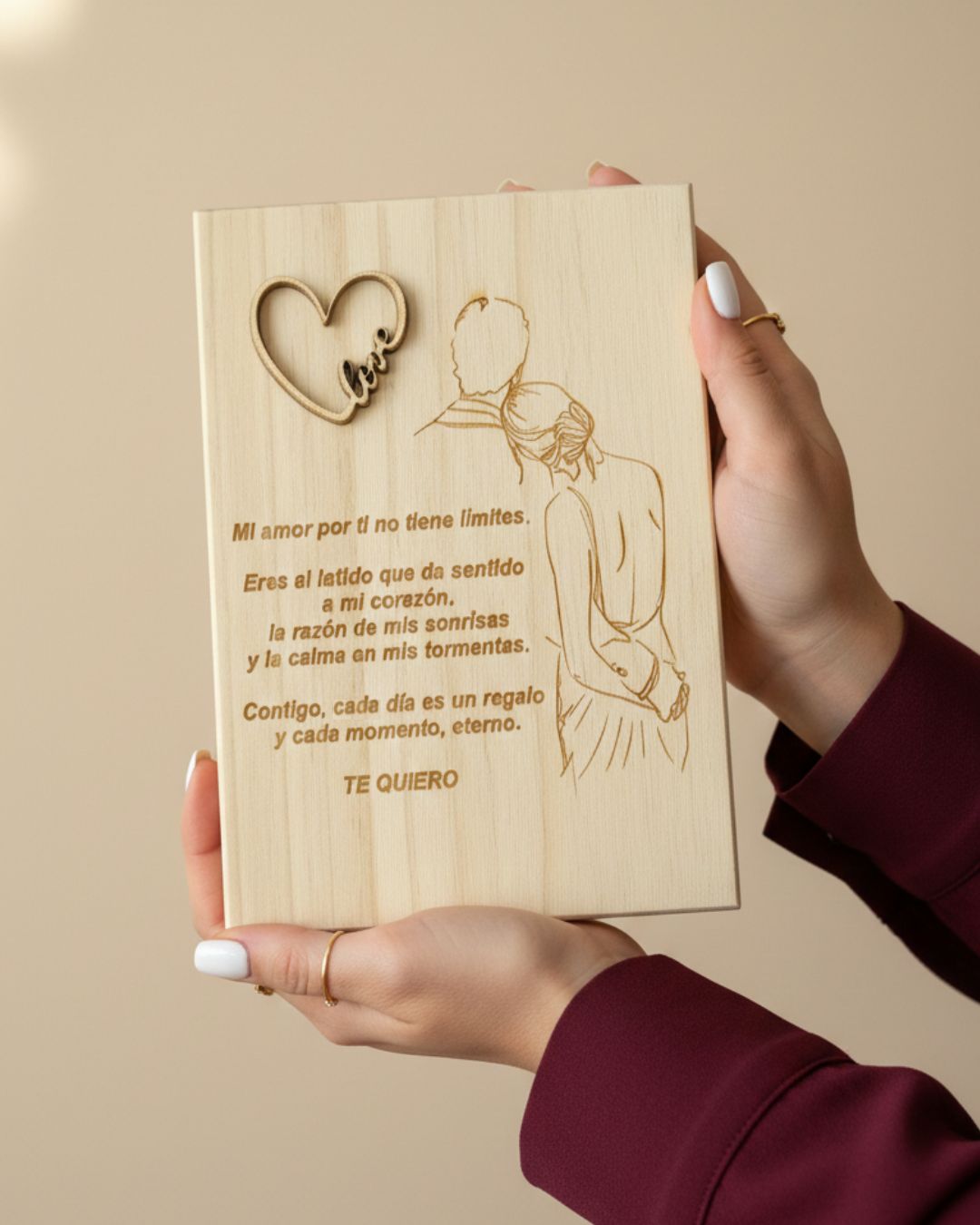 Placa de madera para pareja
