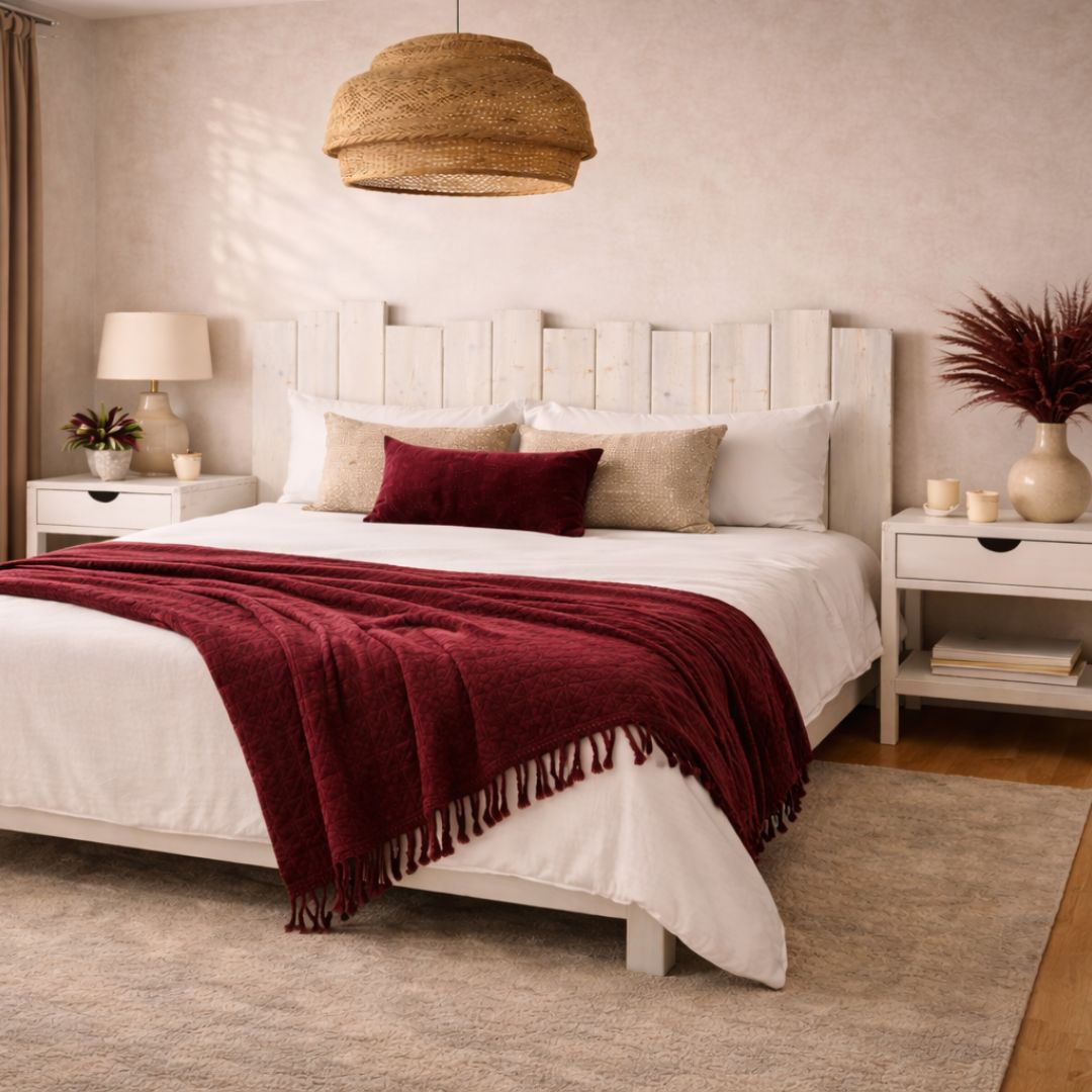 Cabecero de Listones de Madera Vertical Flop Blanco
