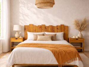 Cabecero de Listones de Madera Vertical Flop Miel