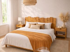 Cabecero de Listones de Madera Vertical Flop Miel