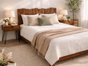 Cabecero de Listones de Madera Vertical Flop Nogal