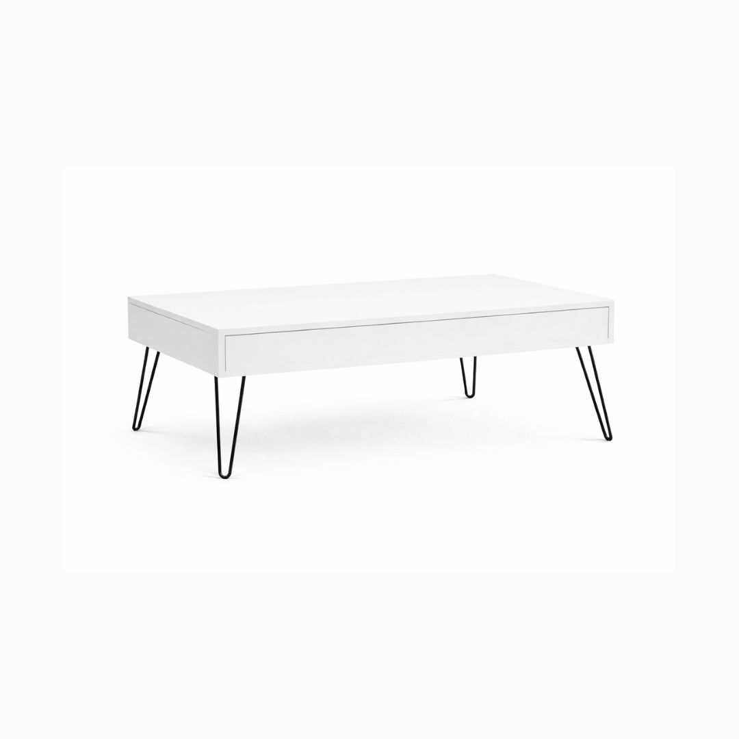 Mesa Elevable de Centro de Madera Blanca Dealer