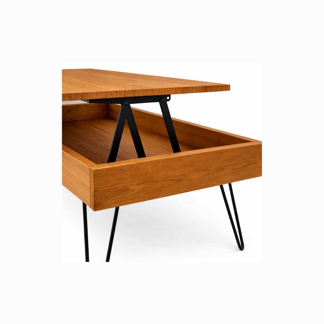 Mesa Elevable de Centro de Madera Miel Showdown
