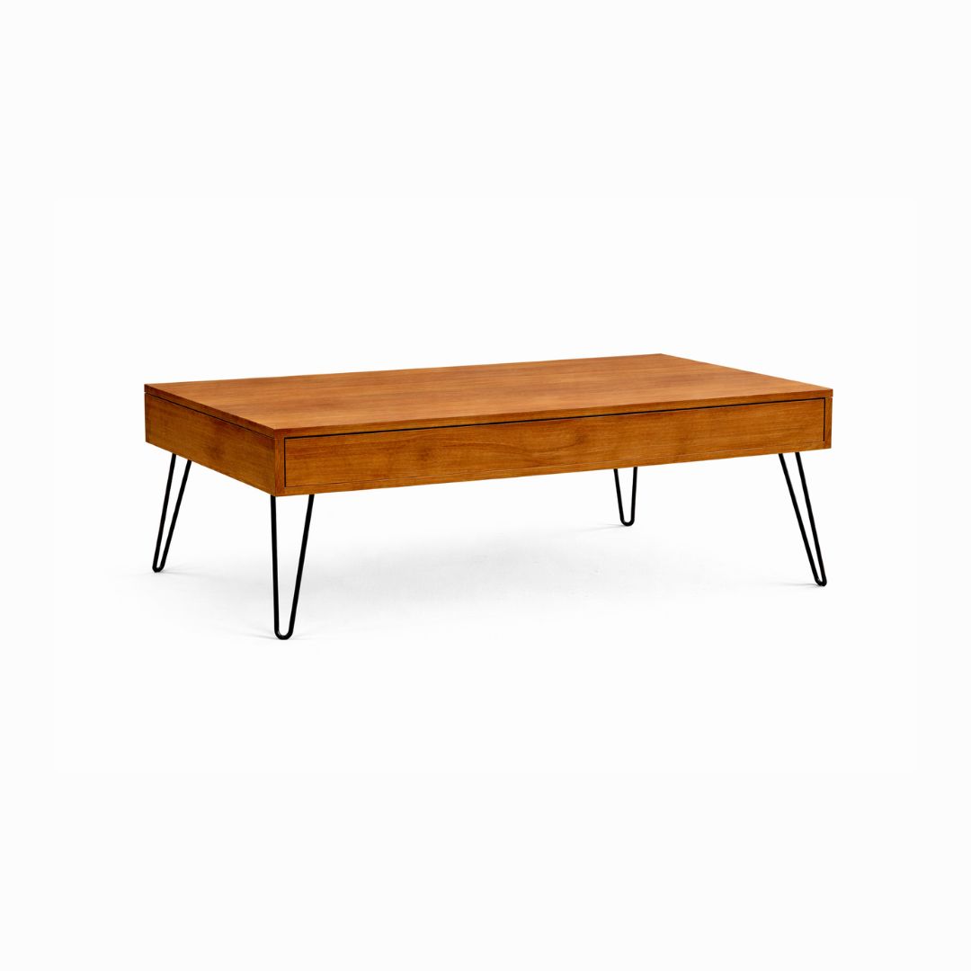 Mesa Elevable de Centro de Madera Miel Showdown