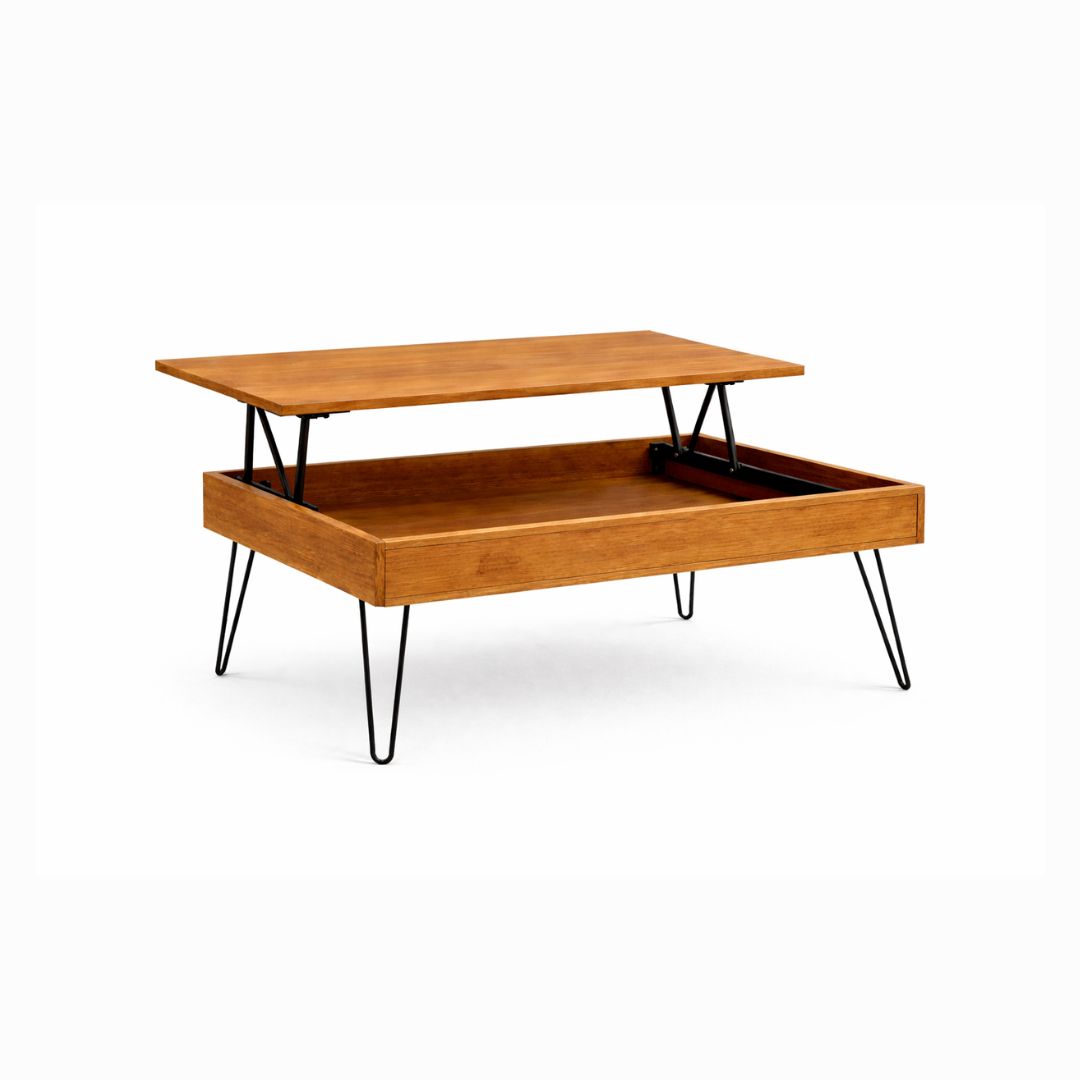 Mesa Elevable de Centro de Madera Miel Showdown