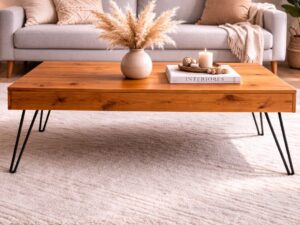 Mesa Elevable de Centro de Madera Miel Showdown