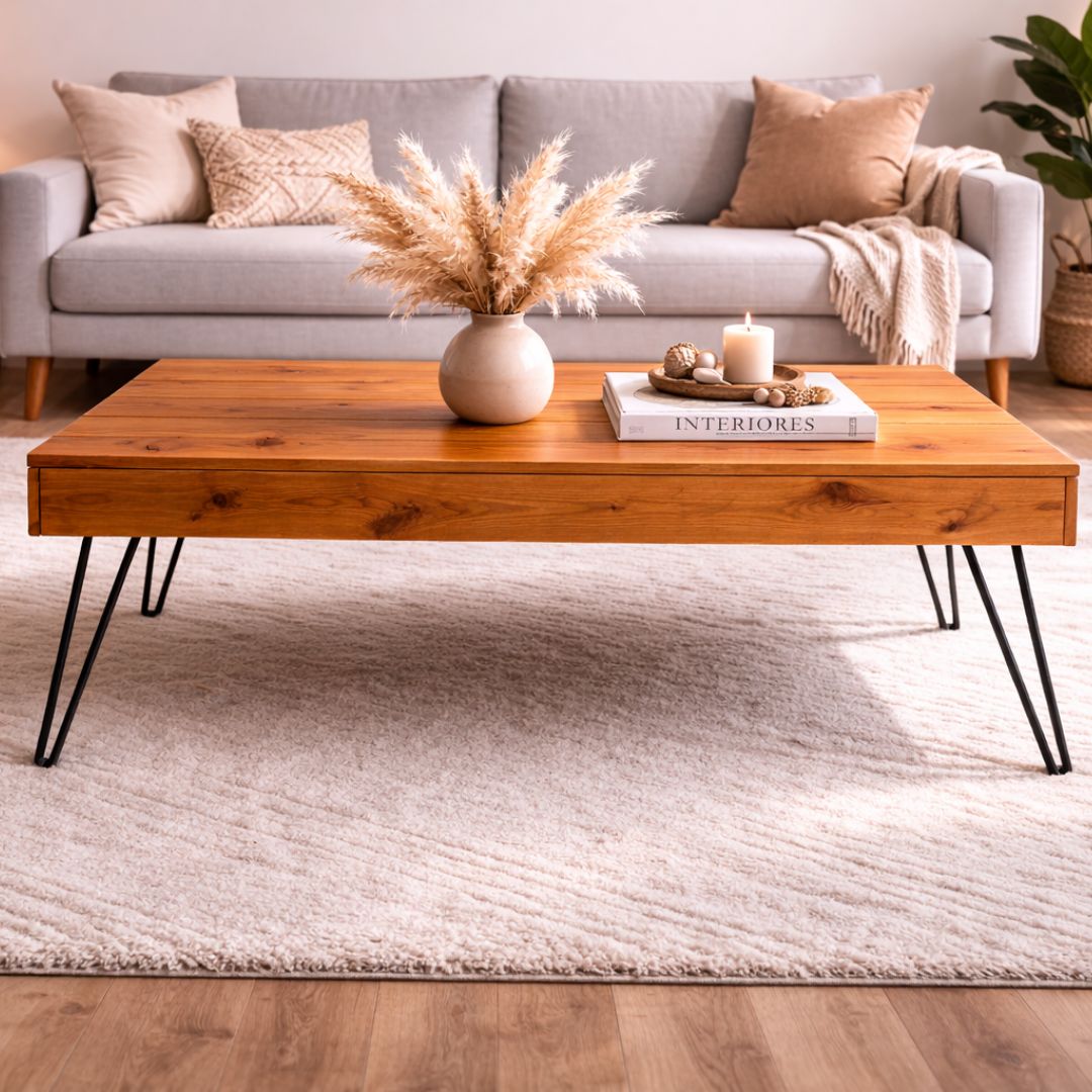 Mesa Elevable de Centro de Madera Miel Showdown