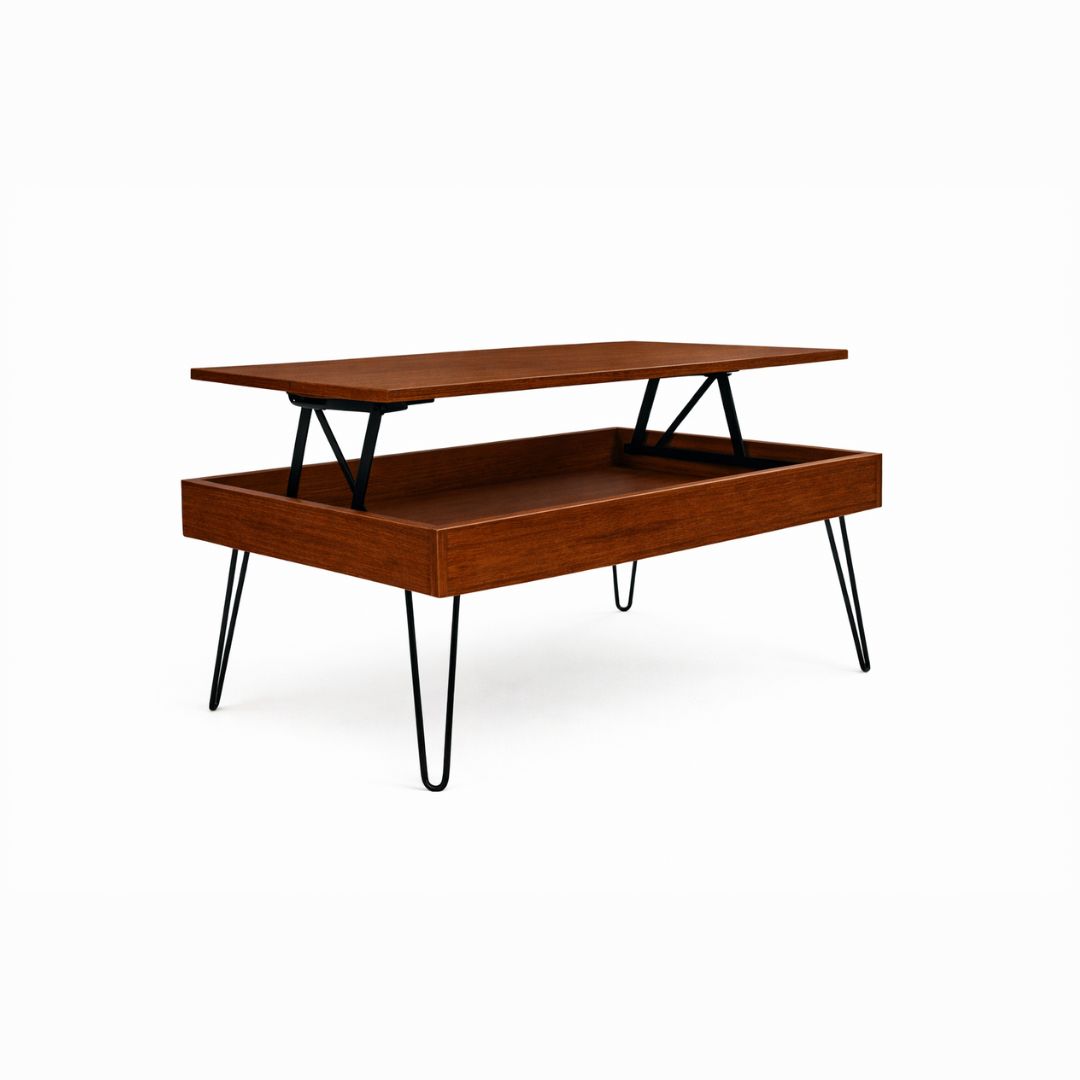 Mesa Elevable de Centro de Madera Nogal Dealer