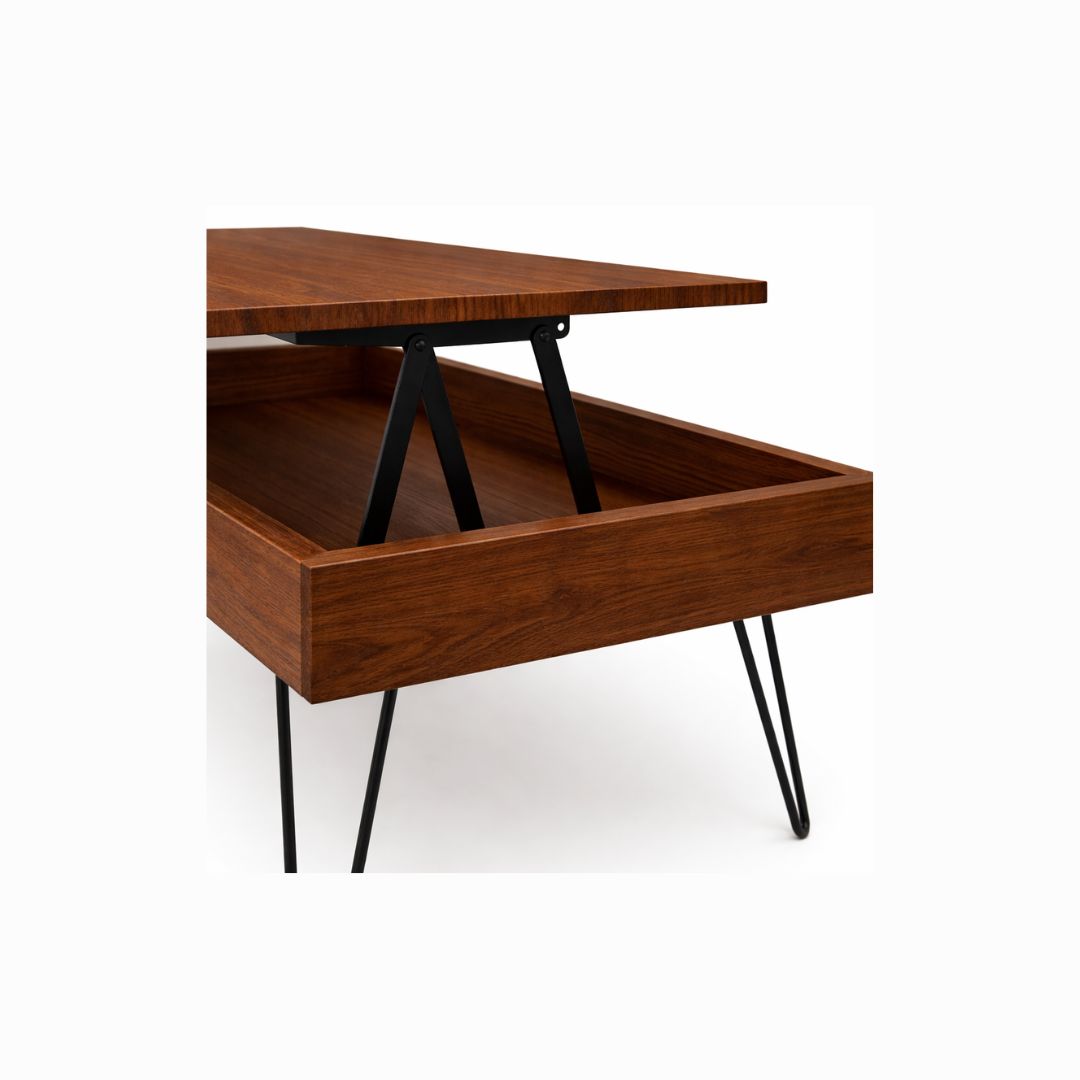 Mesa Elevable de Centro de Madera Nogal Dealer