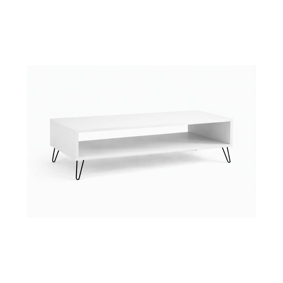 Mesa de Centro de Madera Industrial Tono Blanco