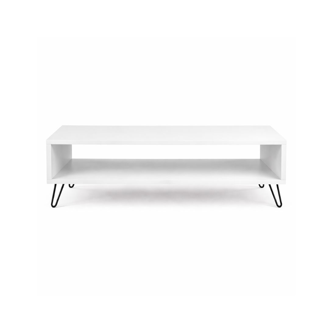 Mesa de Centro de Madera Industrial Tono Blanco