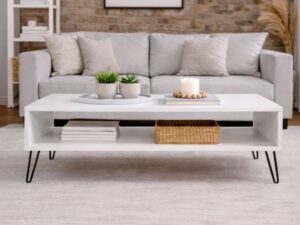 Mesa de Centro de Madera Industrial Tono Blanco