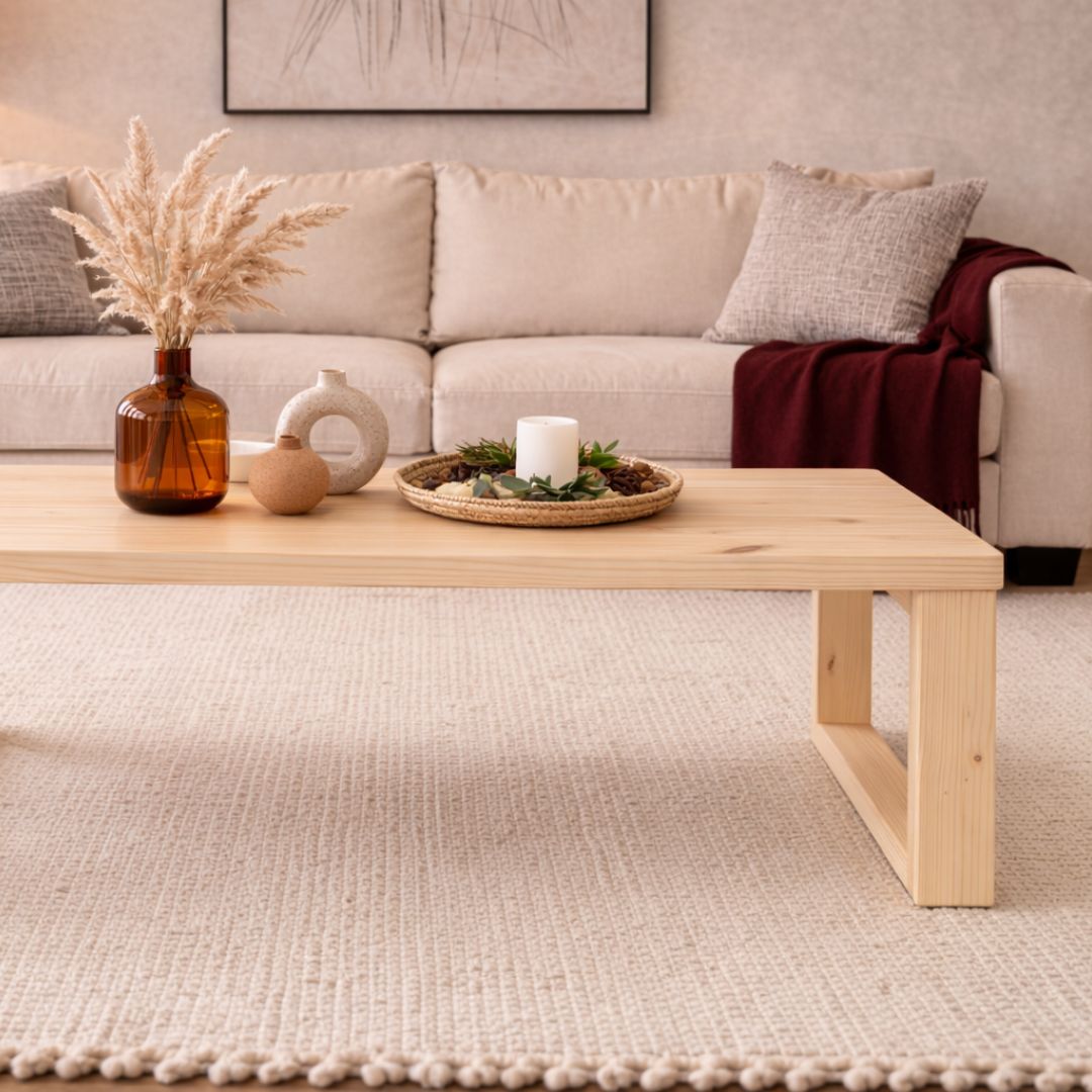 Mesa de Centro de Madera Showdown Tono Pino Natural