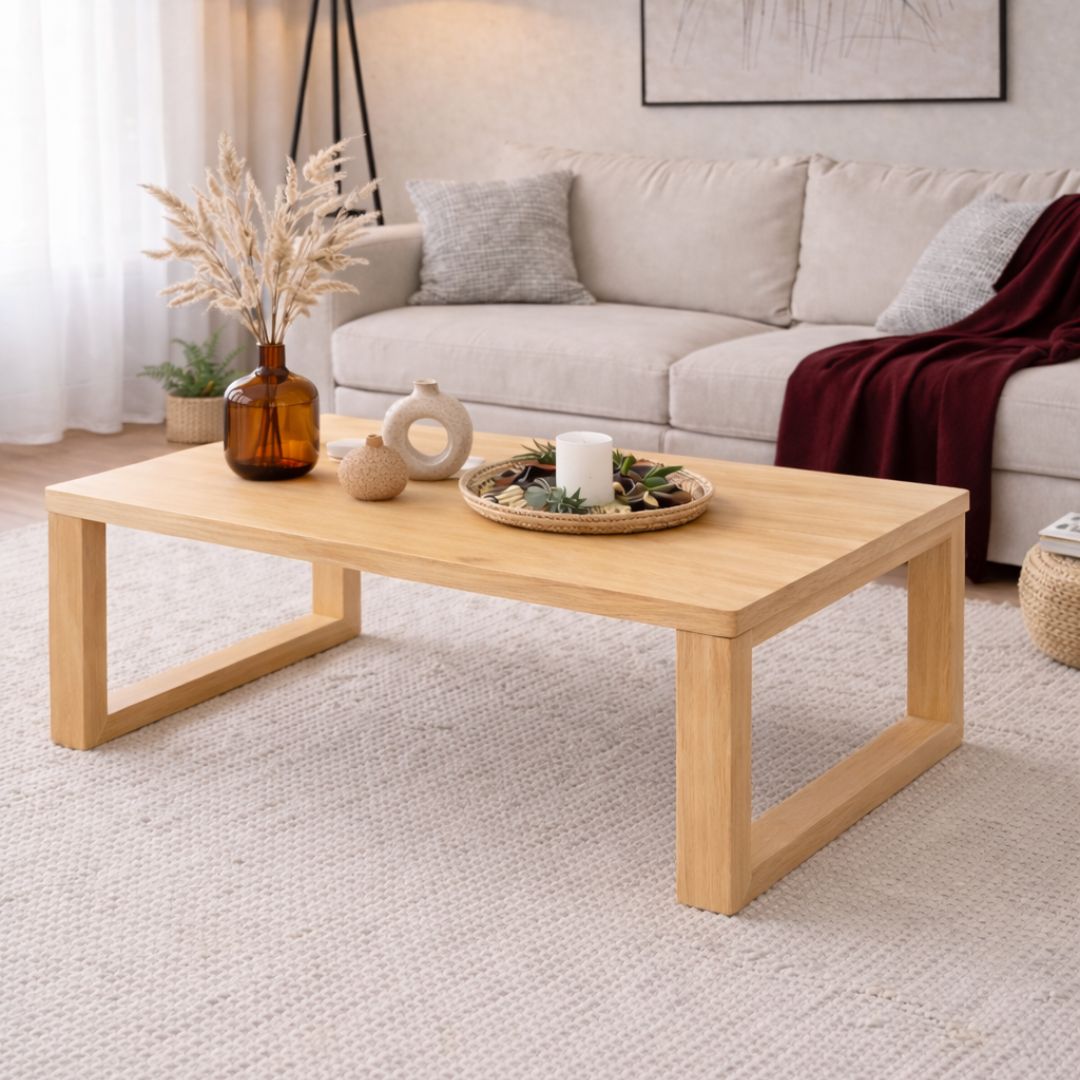 Mesa de Centro de Madera Showdown Tono Pino Natural