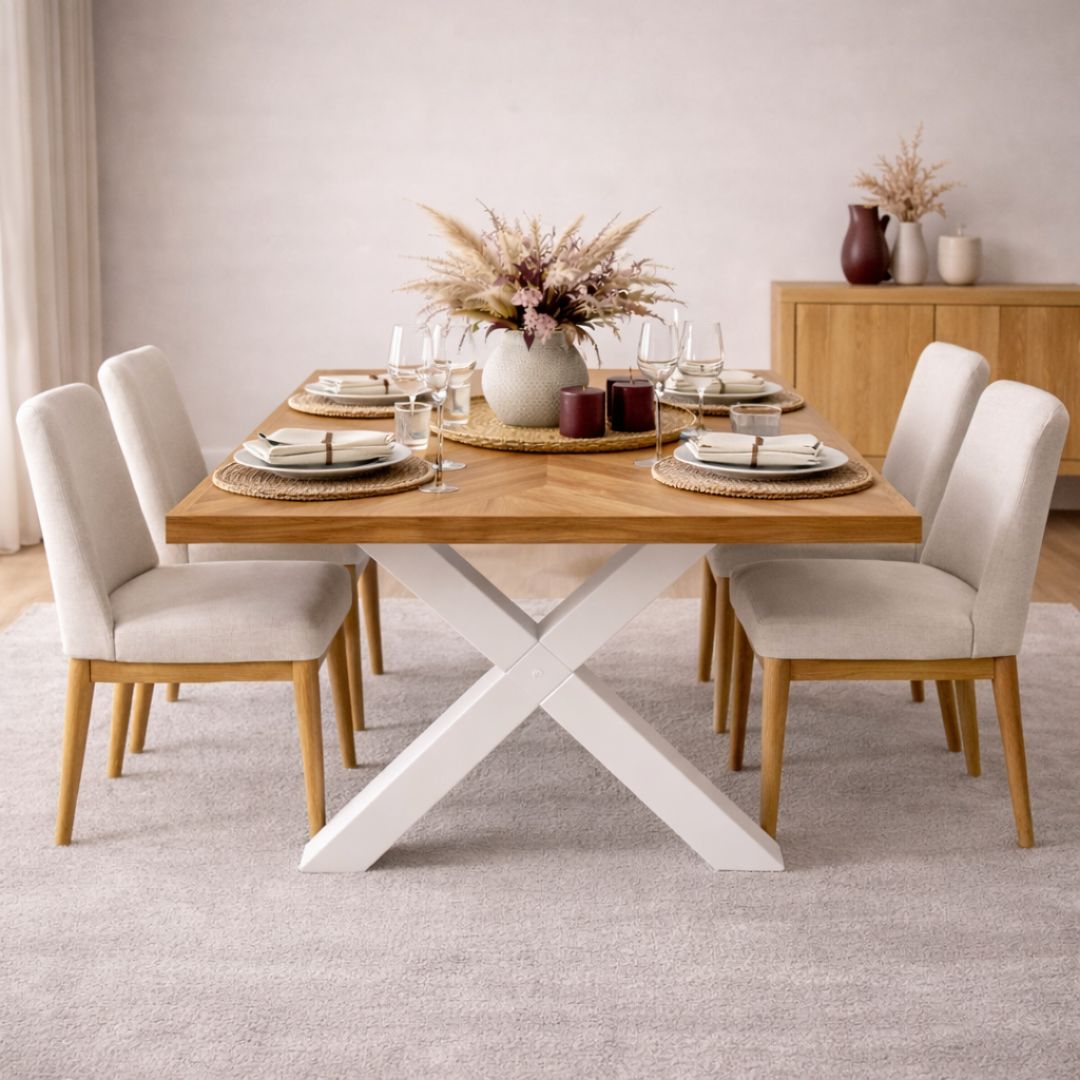 Mesa de Comedor de Madera Maciza Equity