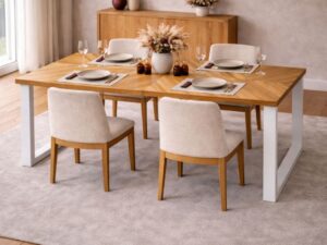 Mesa de Comedor de Madera Maciza Equity Patas en U