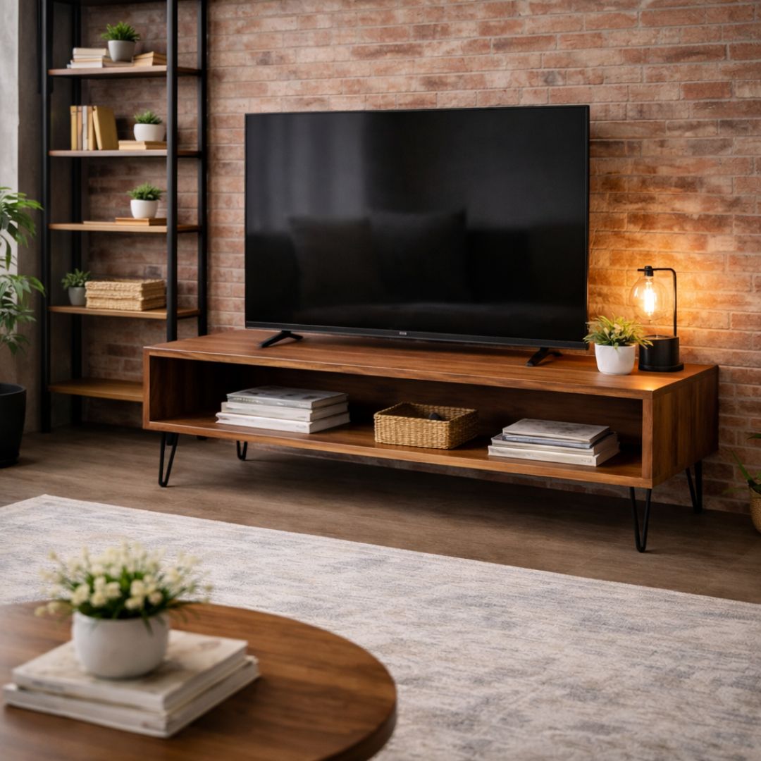 Mueble TV industrial Dealer Mueble tv madera oscura
