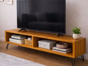Mueble Tv Madera Maciza Pino Tono Miel