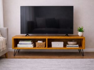 Mueble Tv Madera Maciza Pino Tono Miel