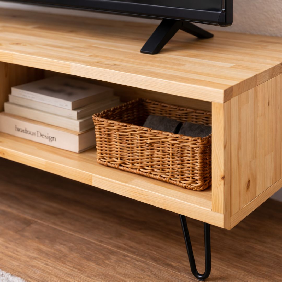 Mueble Tv blanco y madera